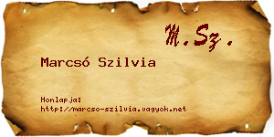 Marcsó Szilvia névjegykártya
